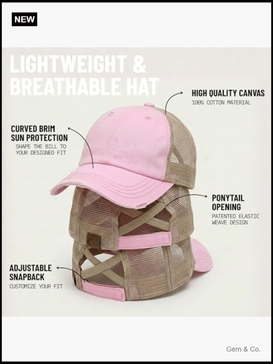 Criss Cross Ponytail Baseball Cap with Adjustable Fit main image 4
